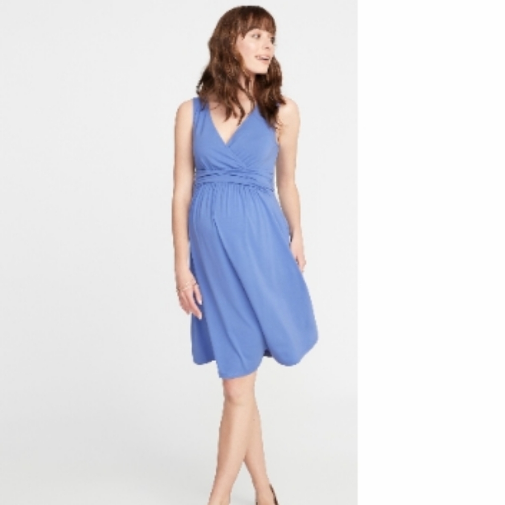 Old Navy cross front waist defined sleeveless MATERNITY dress, size medium